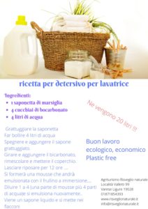 ricetta per detersivo per lavatrice