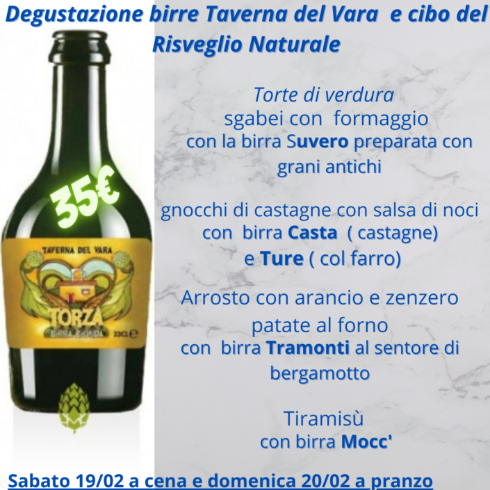 Degustazione birre taverna del vara e abbiante col cibo birra e cibo