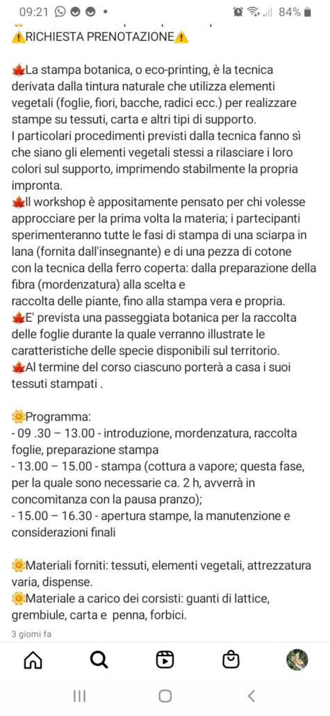 spiegazione del laboratorio di ecop spiegazione